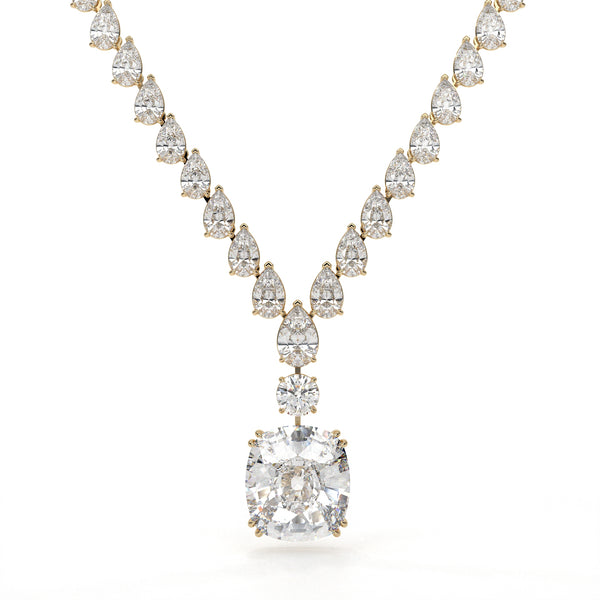Multi Shape Lab Diamond Drop Necklace