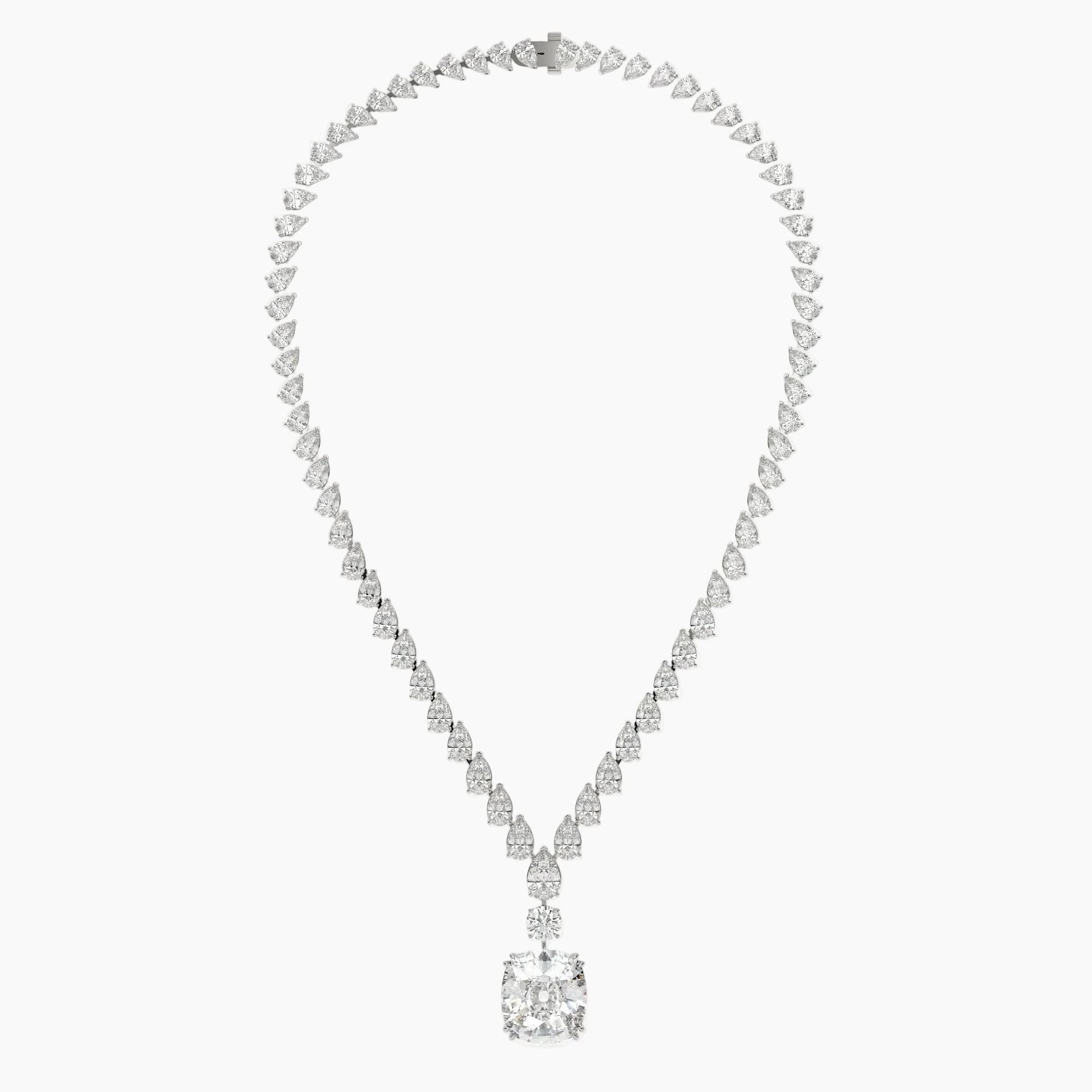50 Carat Multi Shape Lab Diamond Drop Necklace