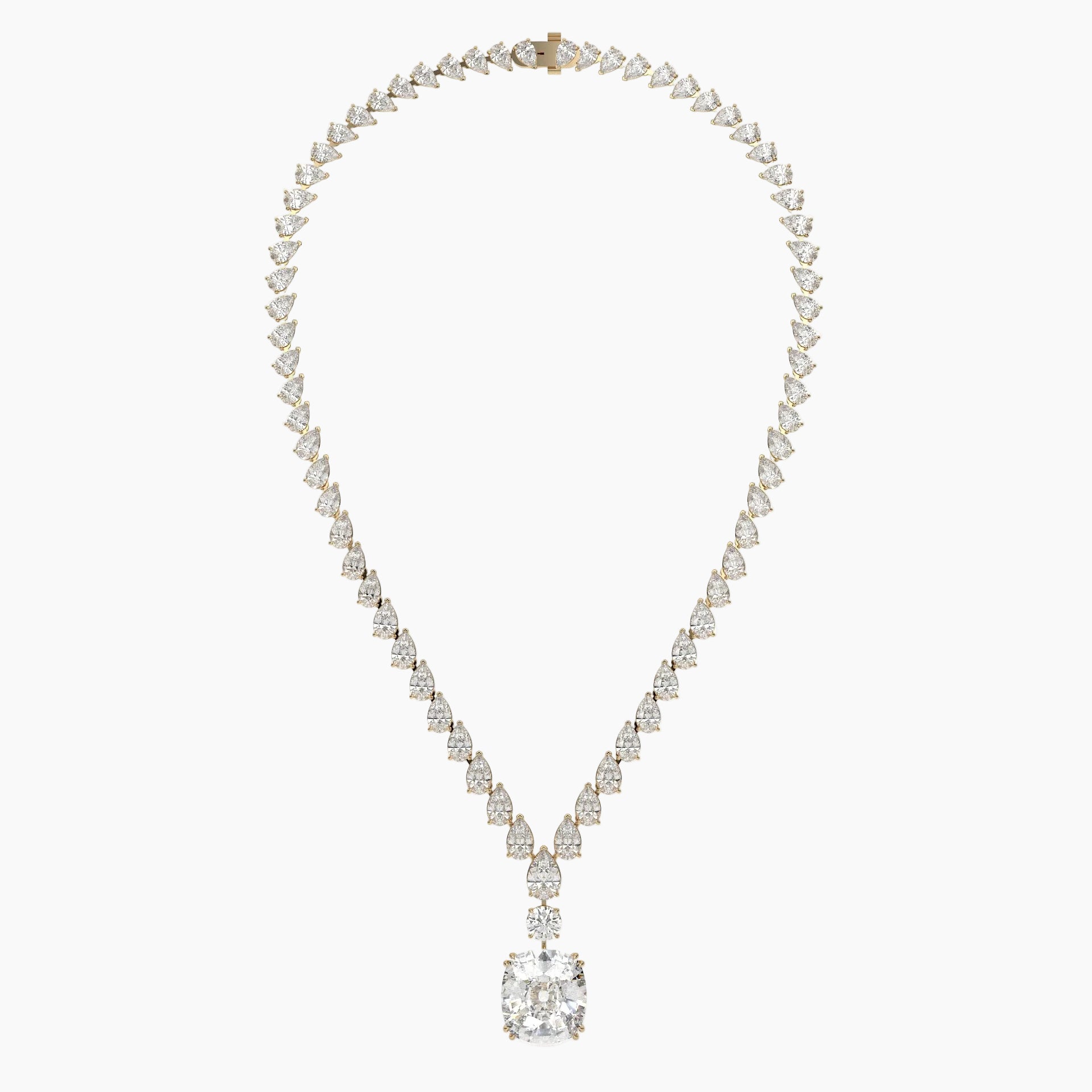 50 Carat Multi Shape Lab Diamond Drop Necklace