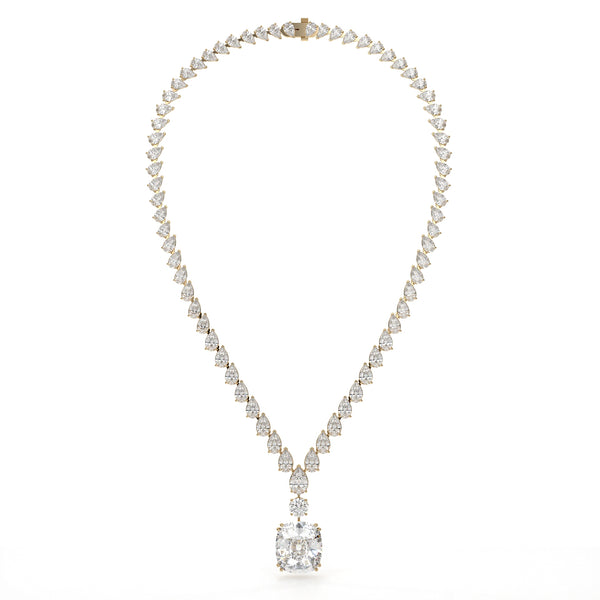 Multi Shape Lab Diamond Drop Necklace