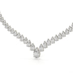 V Shape Pear Cut Lab Diamond Tennis Necklace