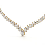V Shape Pear Cut Lab Diamond Tennis Necklace