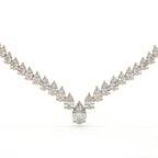 V Shape Pear Cut Lab Diamond Tennis Necklace