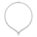 V Shape Pear Cut Lab Diamond Tennis Necklace