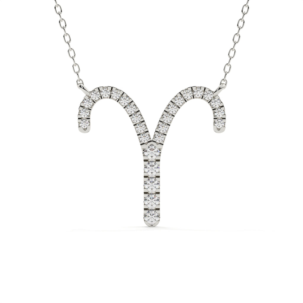 1 Carat Round Diamond Aries Zodiac Sign Pendant