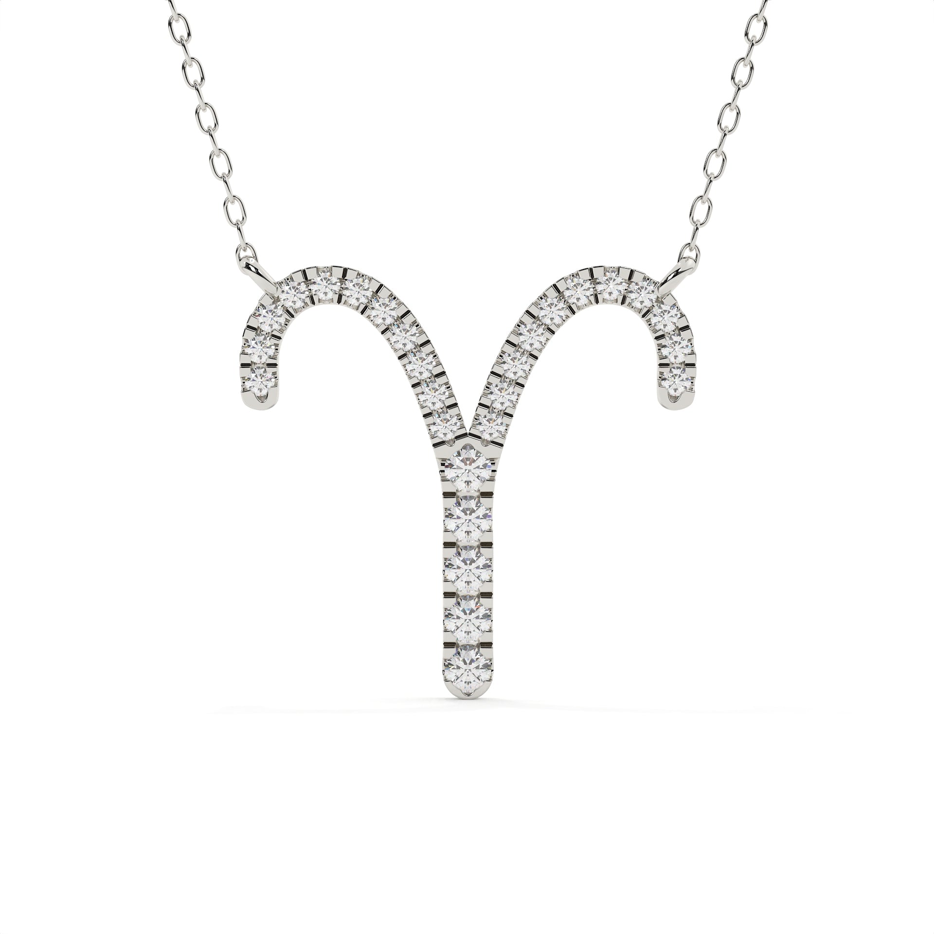 Round Diamond Aries Zodiac Sign Pendant