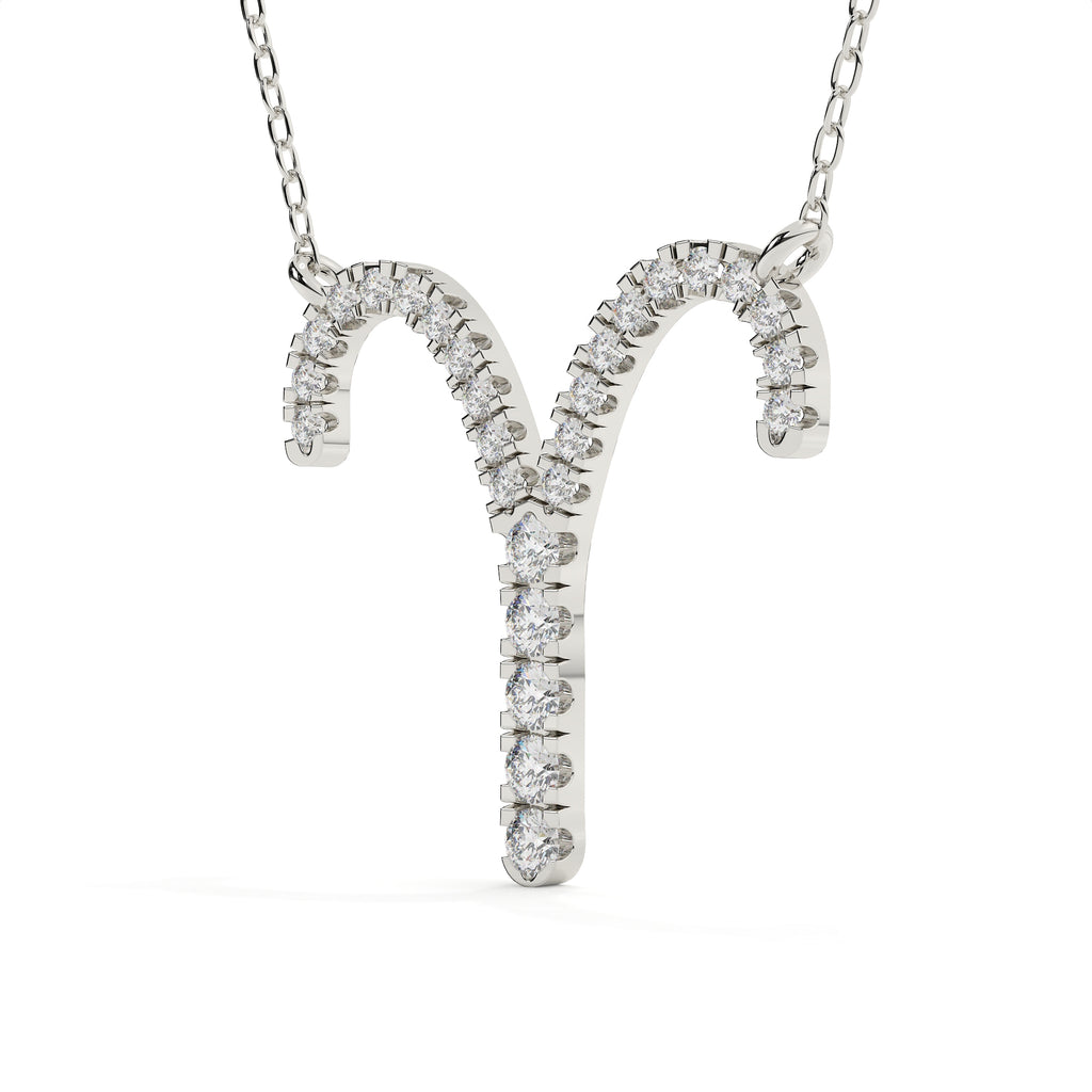 1 Carat Round Diamond Aries Zodiac Sign Pendant