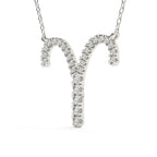Round Diamond Aries Zodiac Sign Pendant