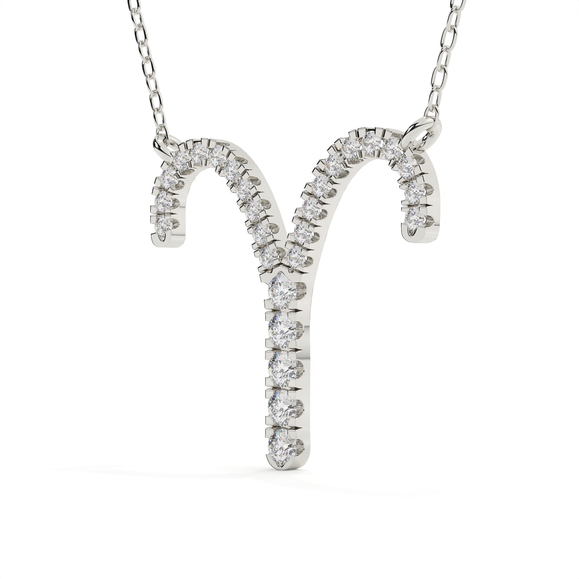 1 Carat Round Diamond Aries Zodiac Sign Pendant