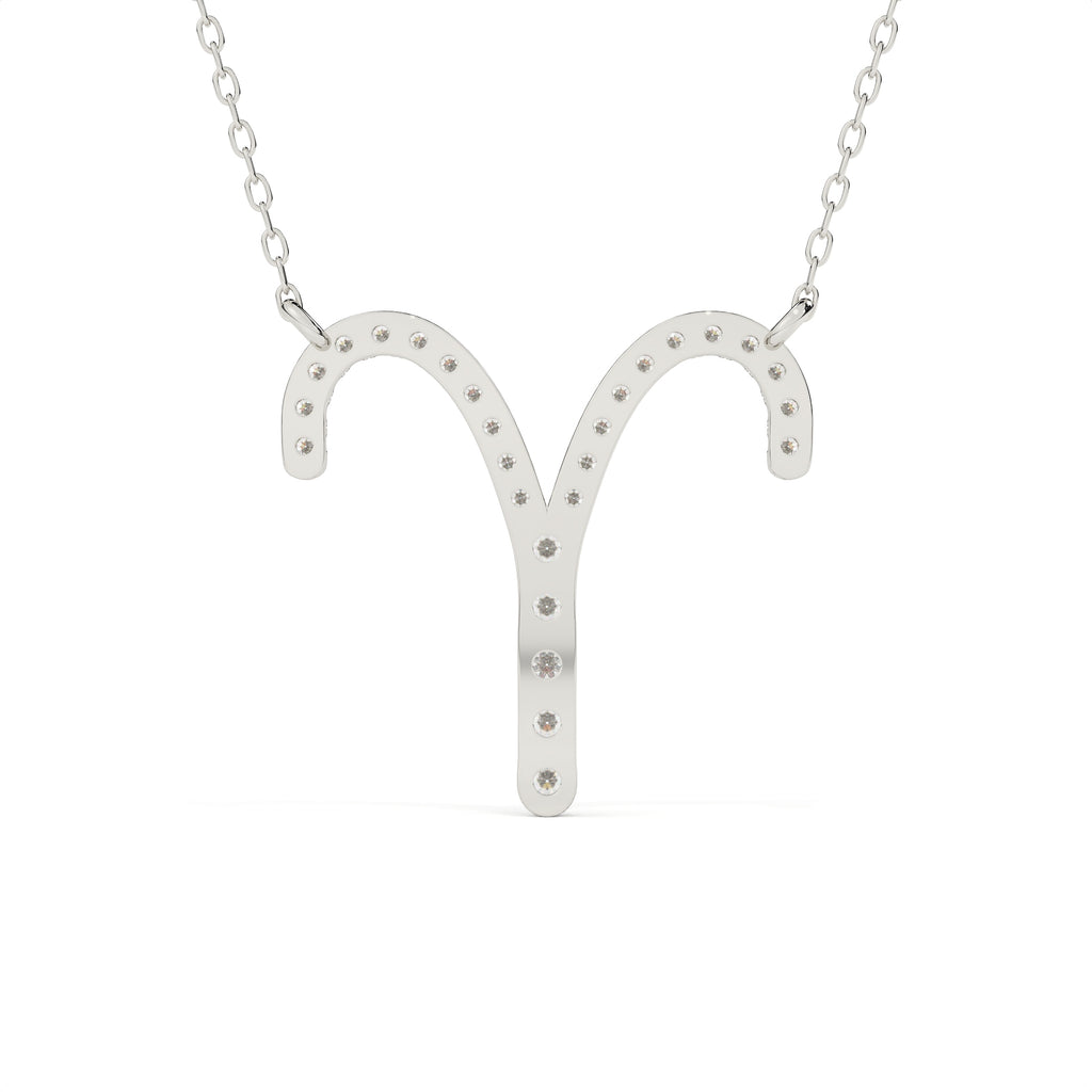 1 Carat Round Diamond Aries Zodiac Sign Pendant