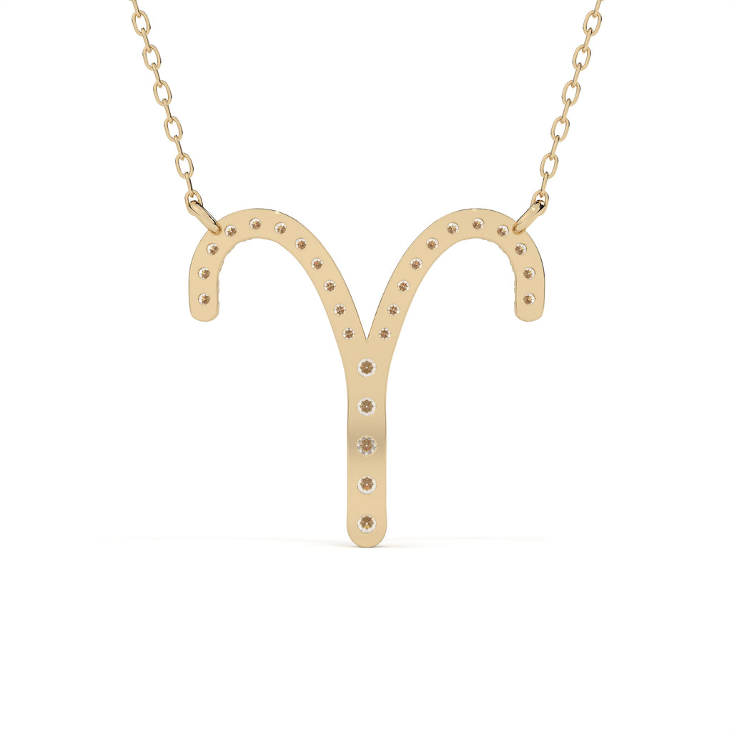 1 Carat Round Diamond Aries Zodiac Sign Pendant