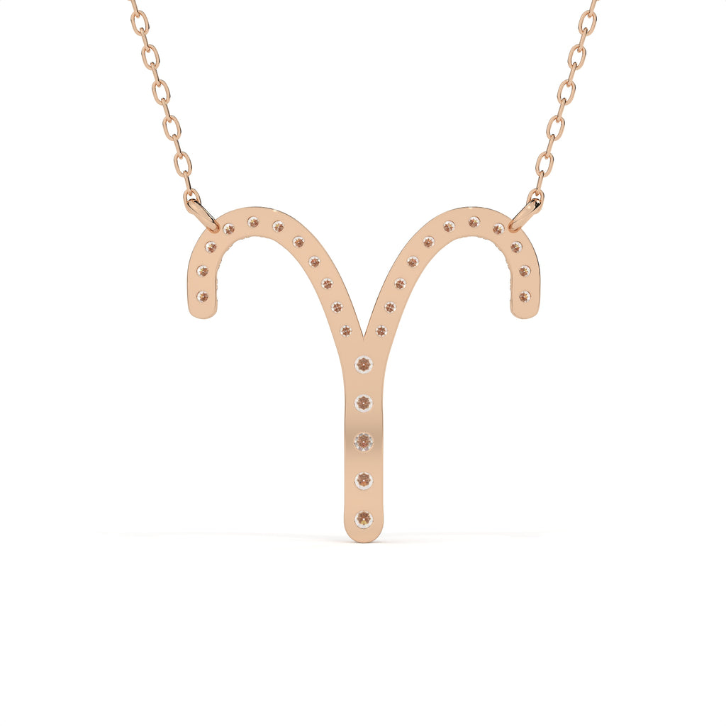 1 Carat Round Diamond Aries Zodiac Sign Pendant
