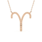 Round Diamond Aries Zodiac Sign Pendant