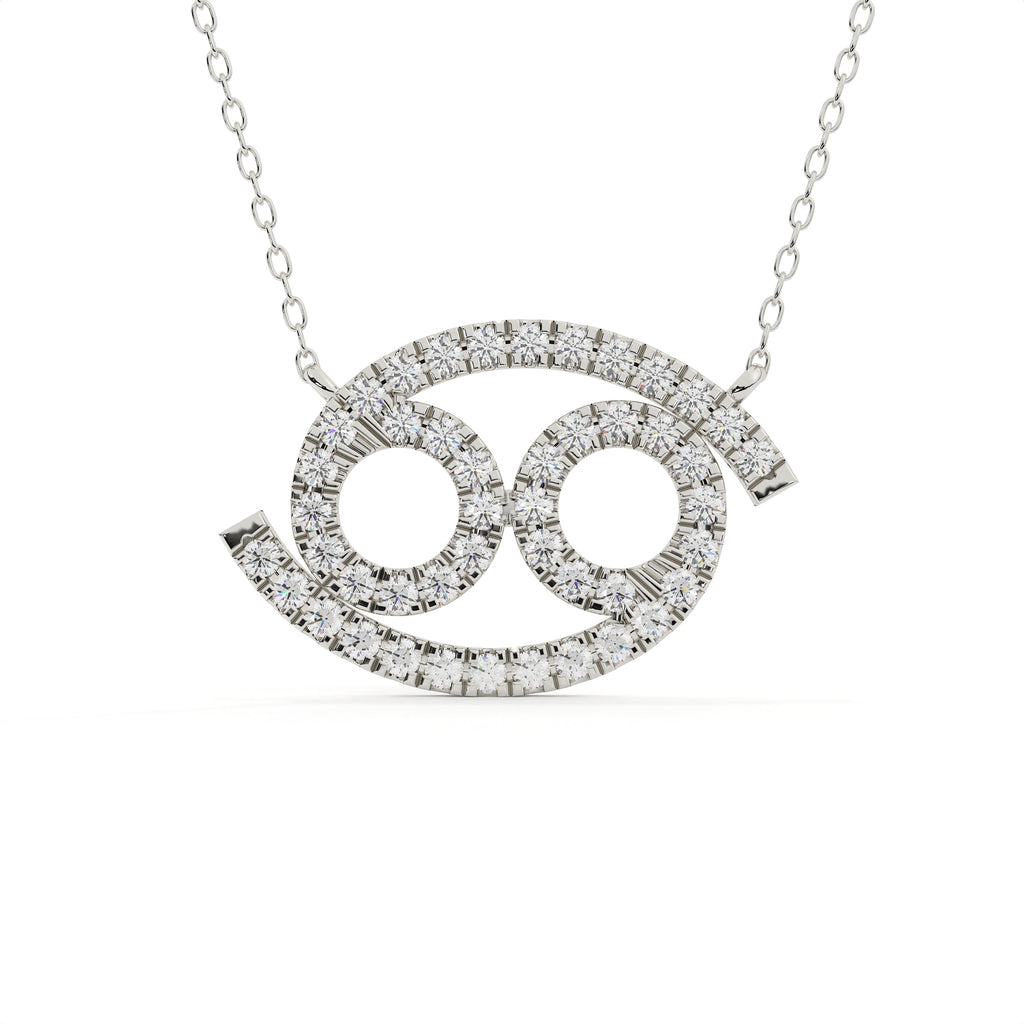 1.15 Carat Cancer Zodiac Sign Round Cut Diamond Pendant