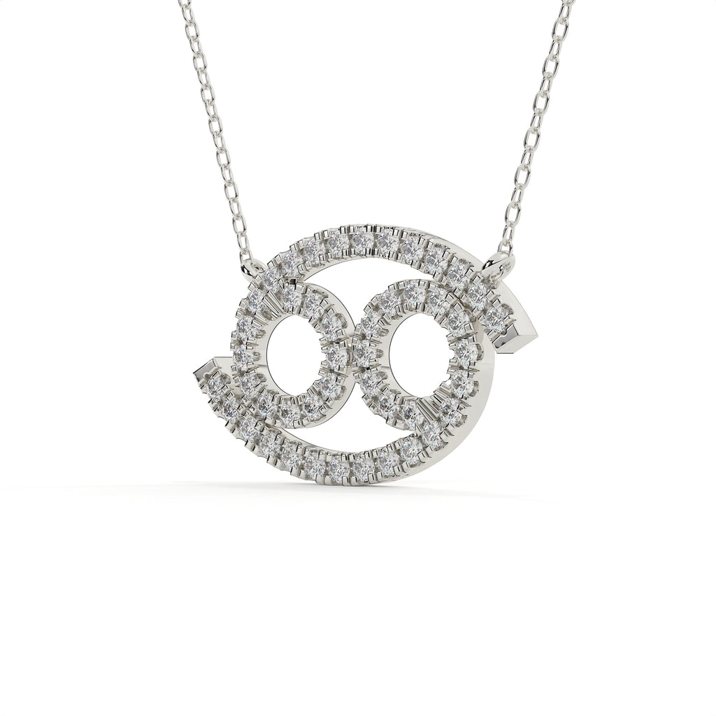1.15 Carat Cancer Zodiac Sign Round Cut Diamond Pendant