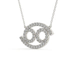 Cancer Zodiac Sign Round Cut Diamond Pendant