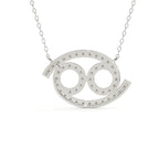 Cancer Zodiac Sign Round Cut Diamond Pendant