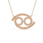 Cancer Zodiac Sign Round Cut Diamond Pendant
