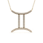 Gemini Zodiac Sign Lab Grown Diamond Pendant