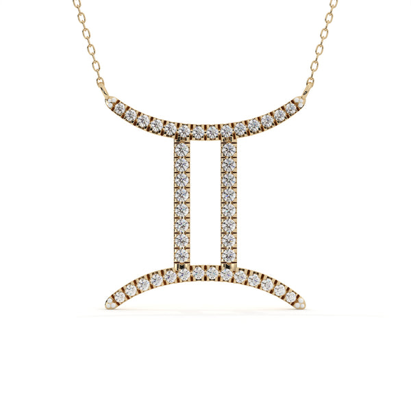 Gemini Zodiac Sign Lab Grown Diamond Pendant