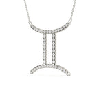 Gemini Zodiac Sign Lab Grown Diamond Pendant