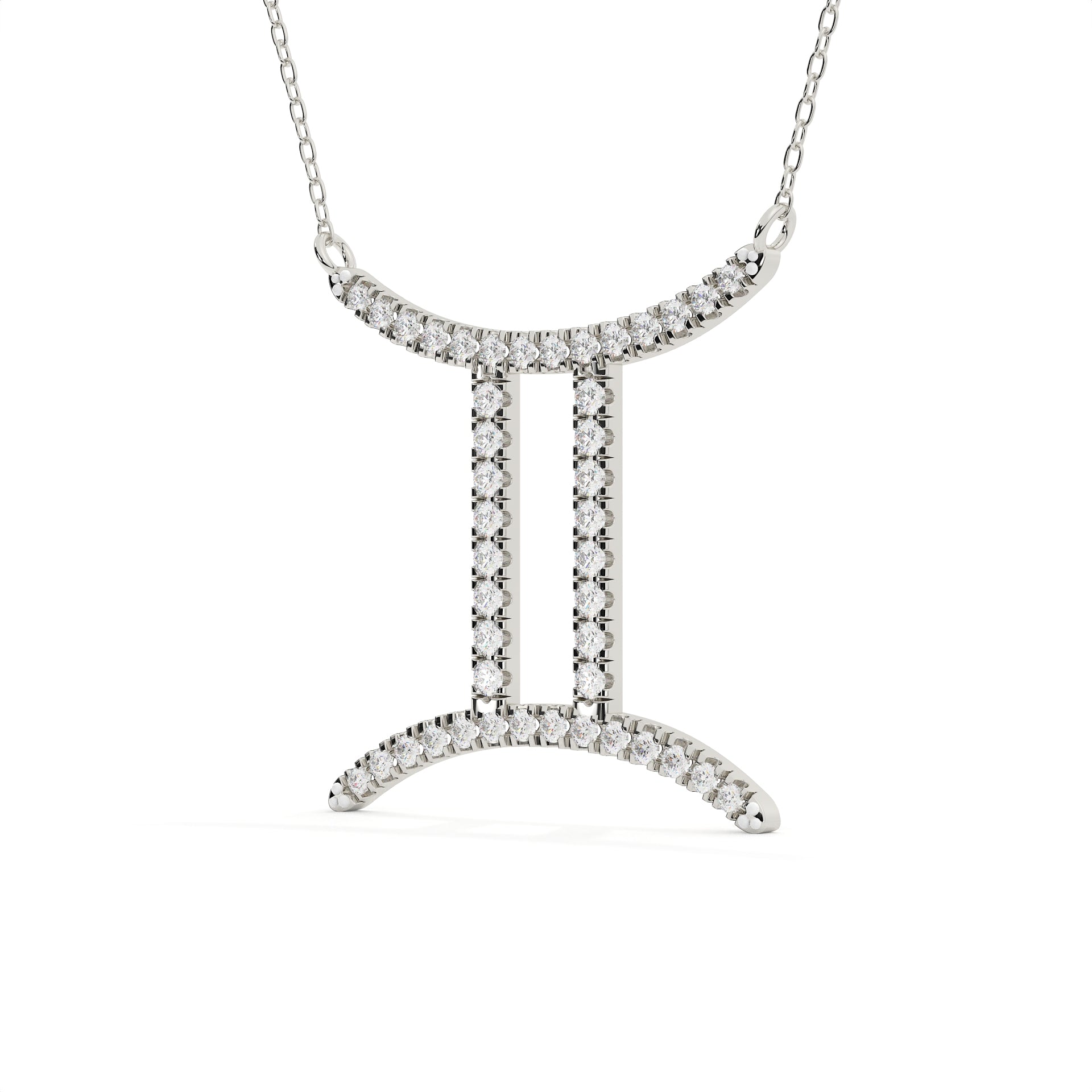 Gemini Zodiac Sign Lab Grown Diamond Pendant