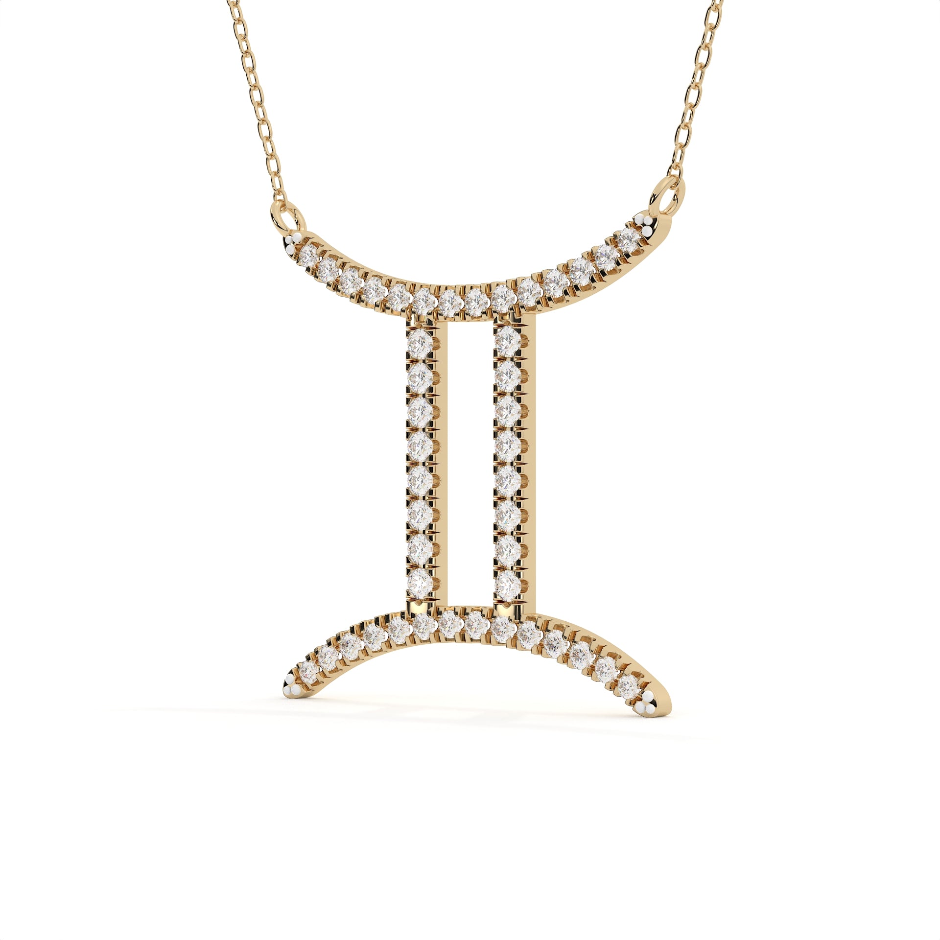Gemini Zodiac Sign Lab Grown Diamond Pendant