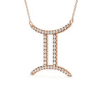 Gemini Zodiac Sign Lab Grown Diamond Pendant