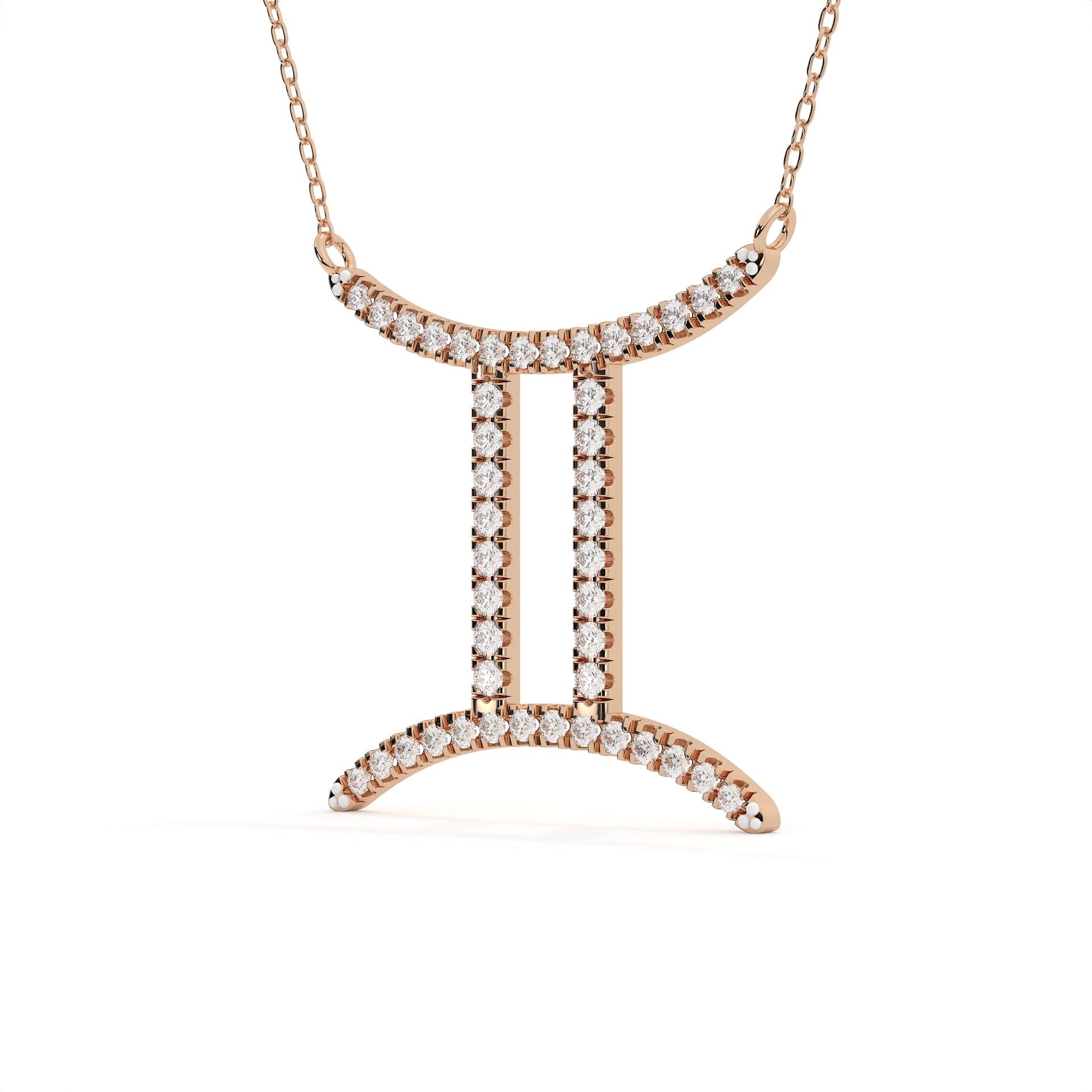 Gemini Zodiac Sign Lab Grown Diamond Pendant