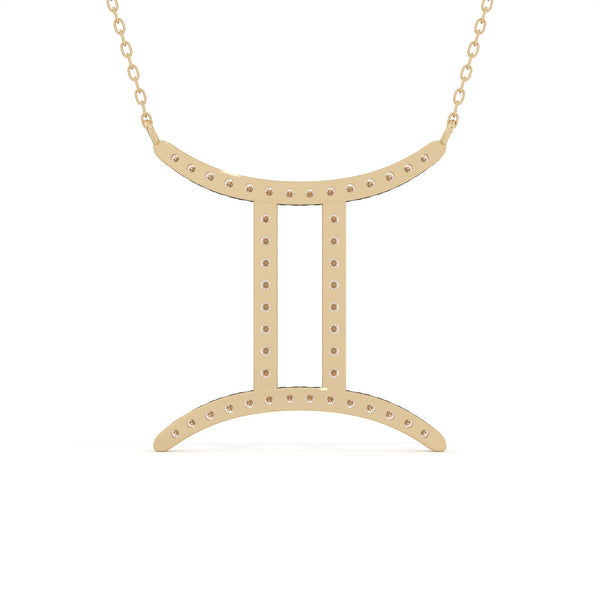 Gemini Zodiac Sign Lab Grown Diamond Pendant
