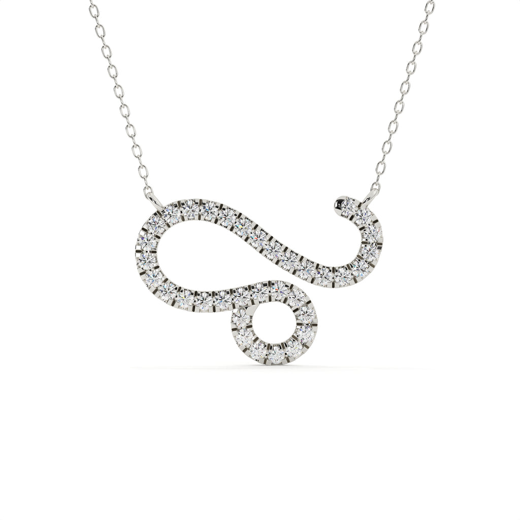 1 Carat Round Cut Lab Grown Diamond Leo Pendant