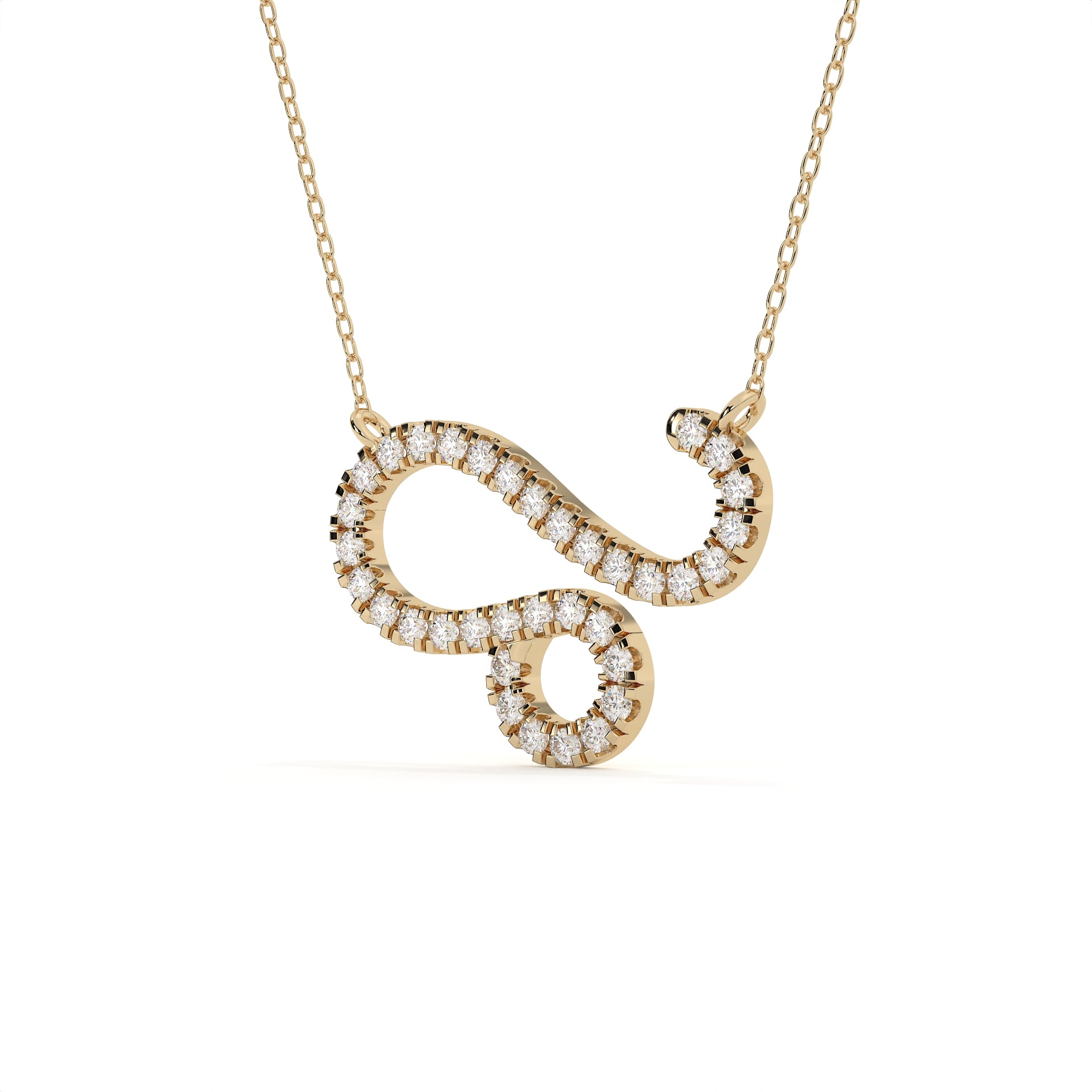 1 Carat Round Cut Lab Grown Diamond Leo Pendant