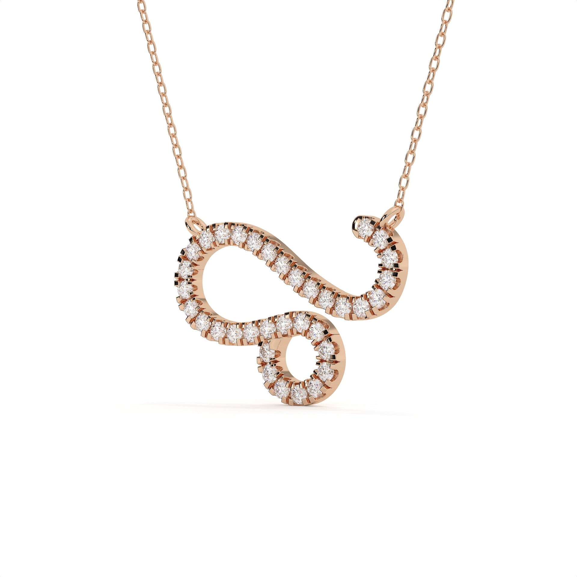 1 Carat Round Cut Lab Grown Diamond Leo Pendant