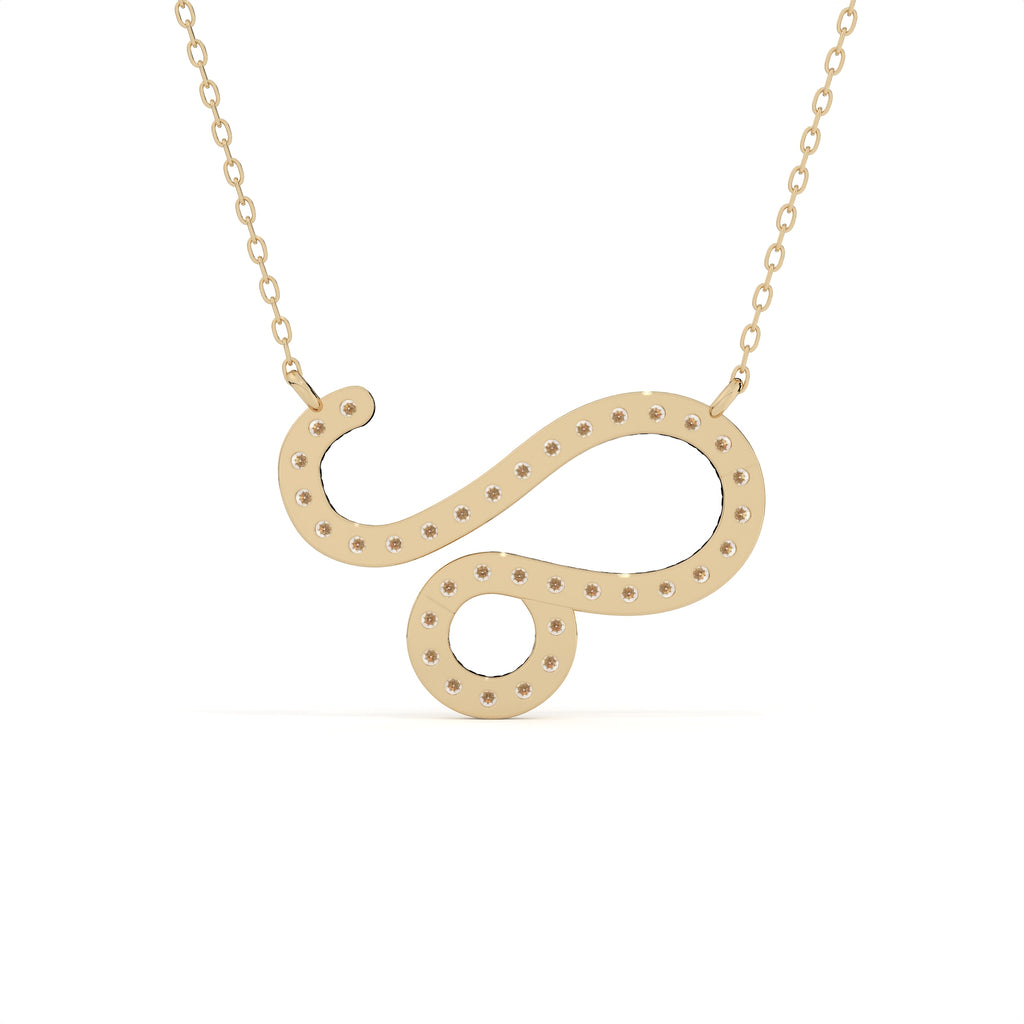 1 Carat Round Cut Lab Grown Diamond Leo Pendant