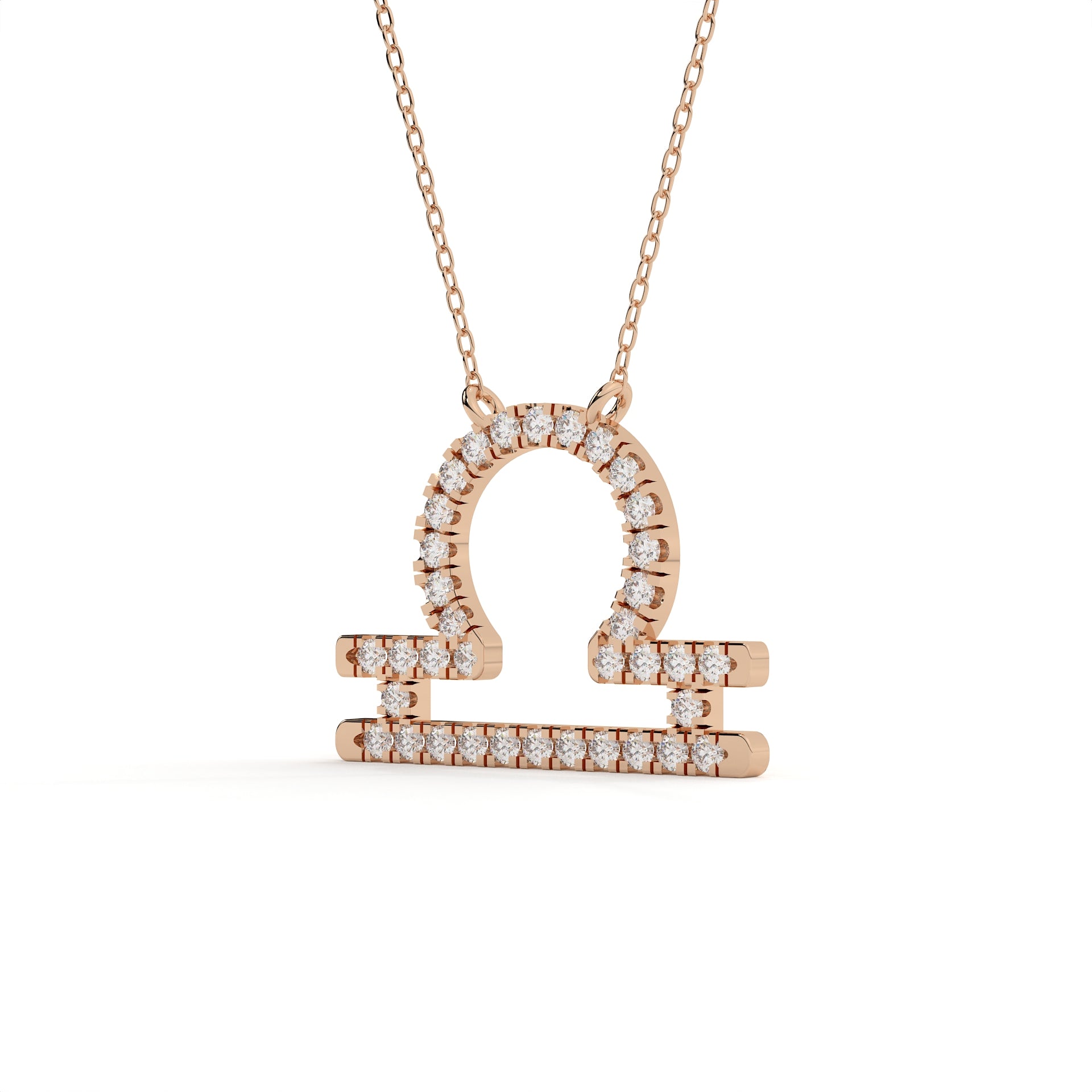 1 Carat Round Cut Diamond Libra Zodiac Sign Pendant