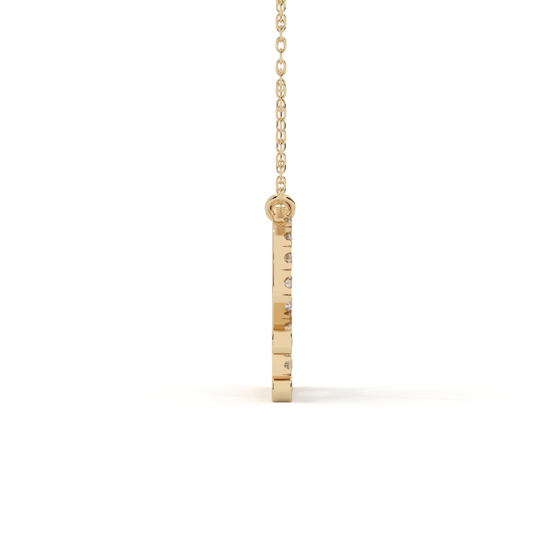 Round Cut Diamond Libra Zodiac Sign Pendant