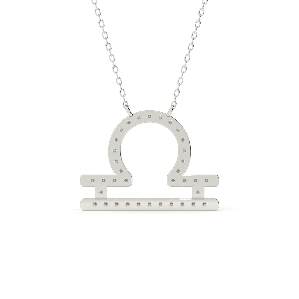 1 Carat Round Cut Diamond Libra Zodiac Sign Pendant