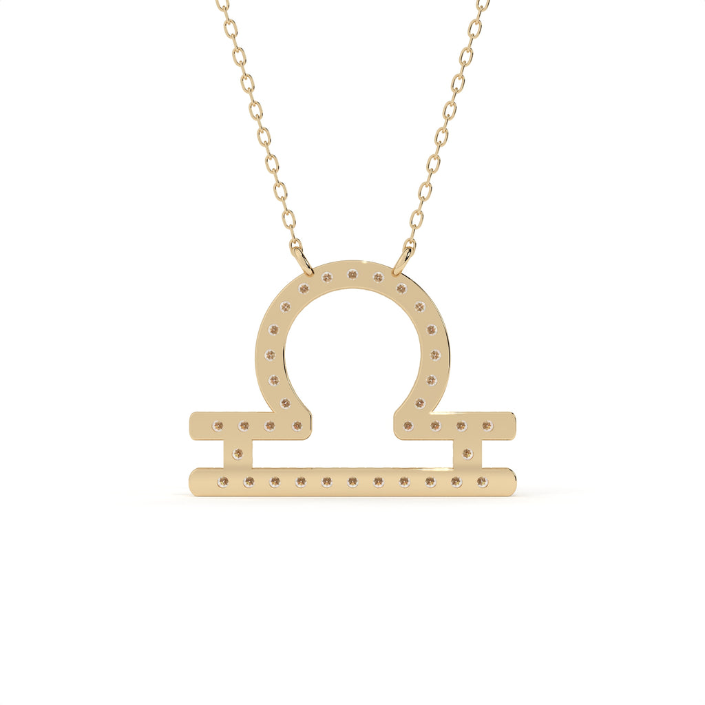 1 Carat Round Cut Diamond Libra Zodiac Sign Pendant