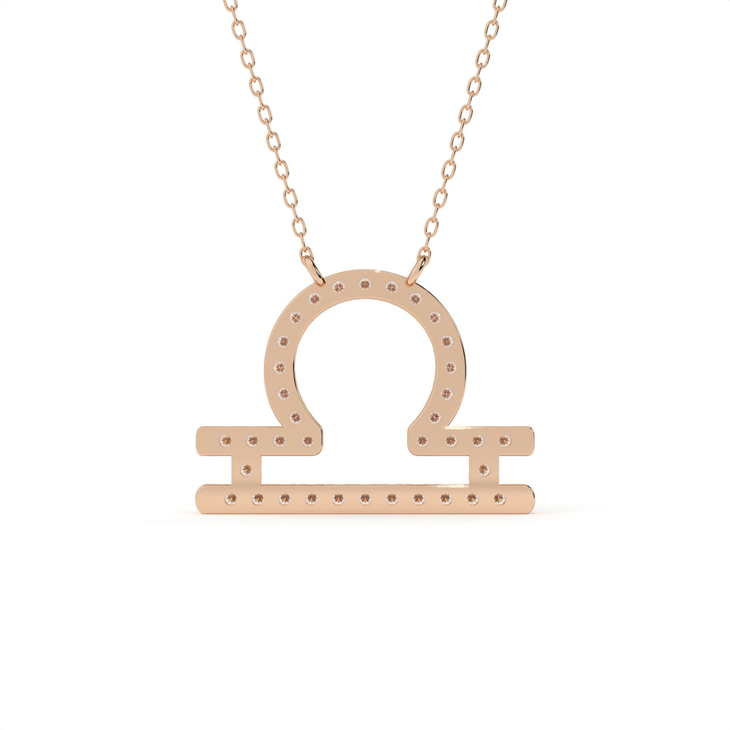1 Carat Round Cut Diamond Libra Zodiac Sign Pendant