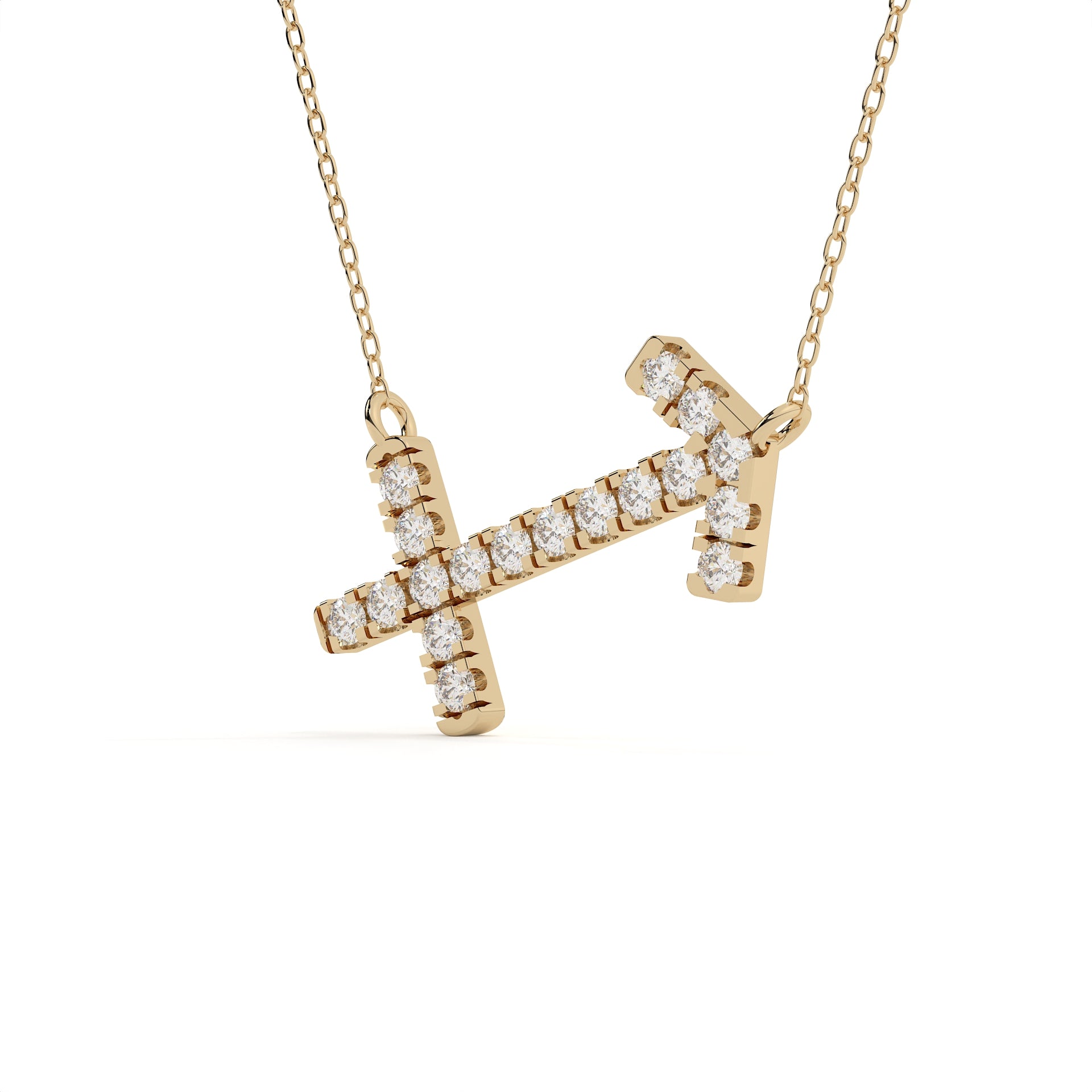 Sagittarius Zodiac Sign Round Lab Diamond Pendant