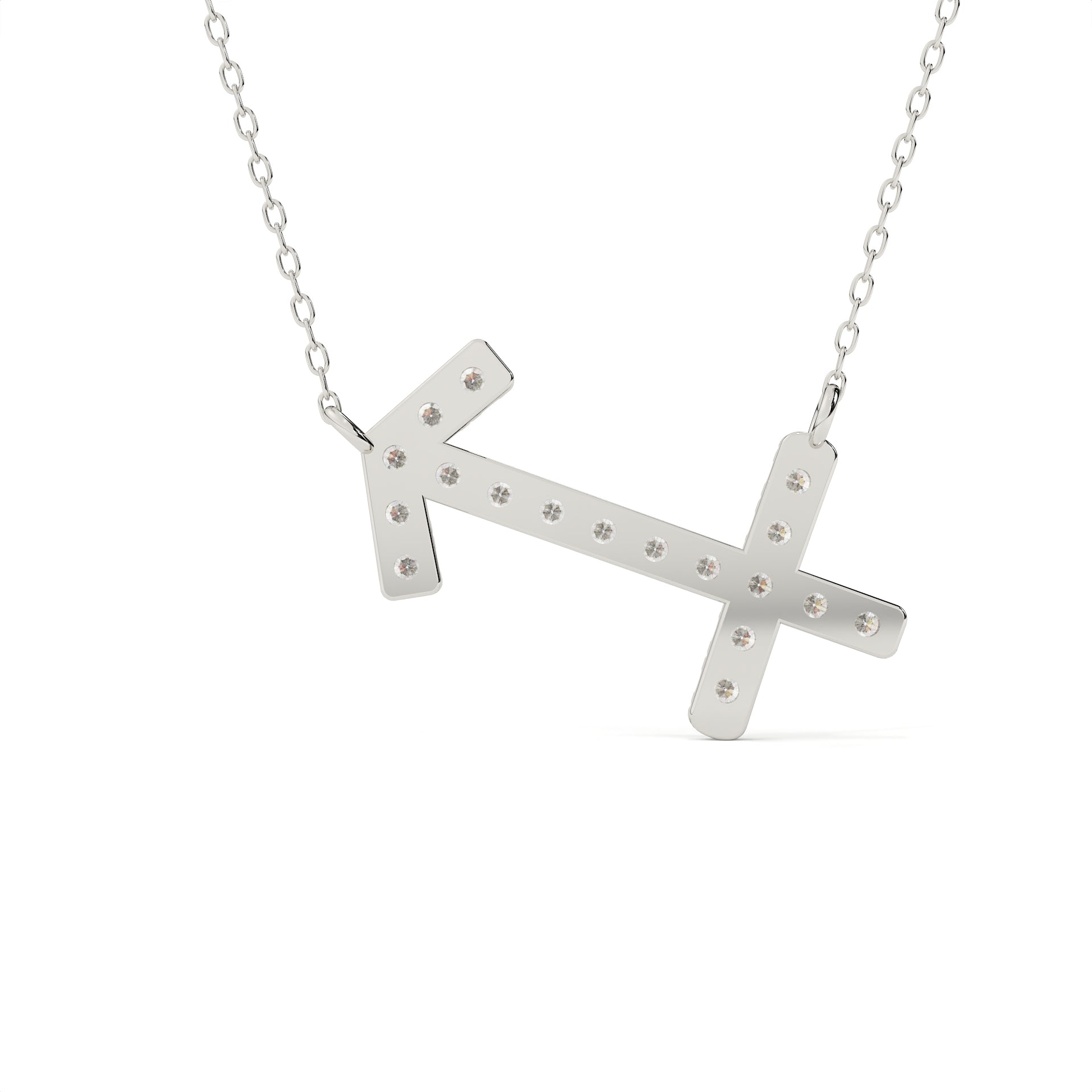 Sagittarius Zodiac Sign Round Lab Diamond Pendant