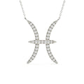 0.91 Carat Pisces Zodiac Round Diamond Pendant With Gold Chain