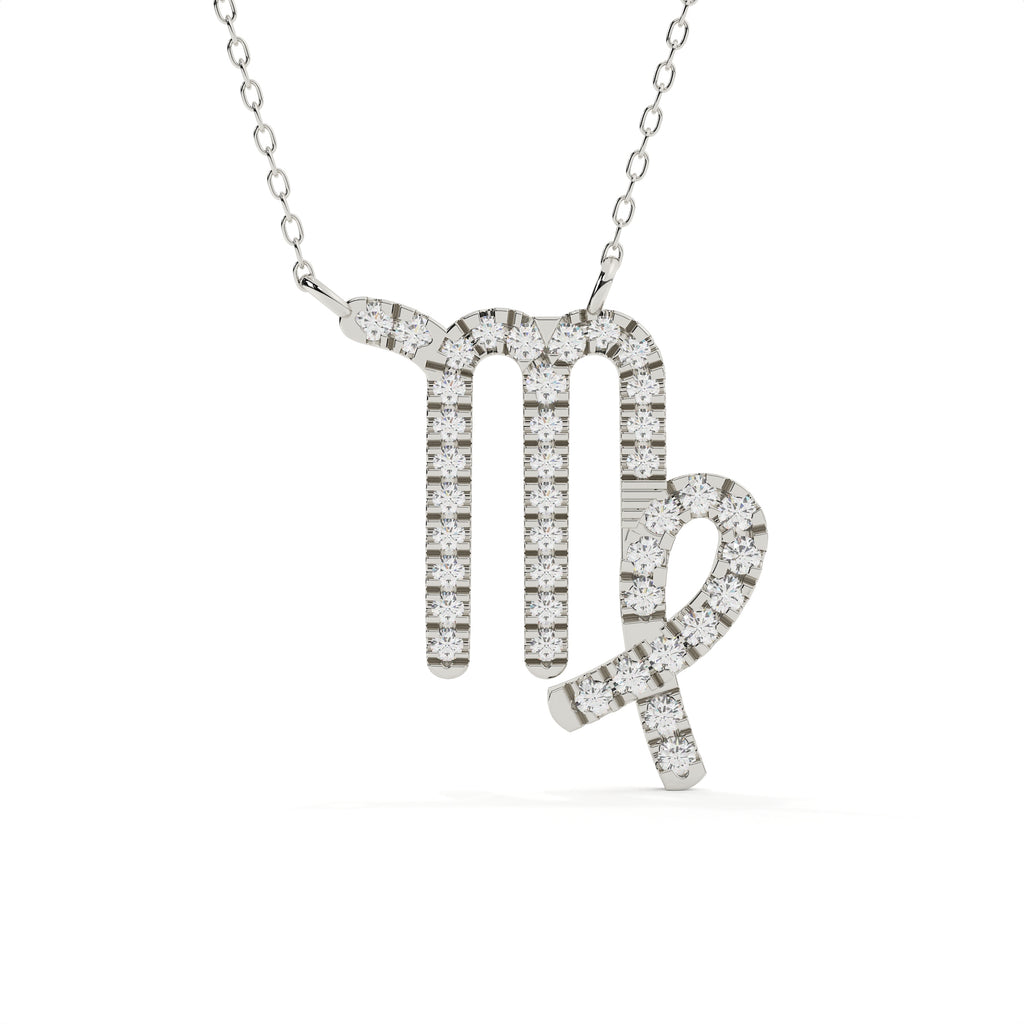 0.96 Carat Round Cut Lab Diamond Virgo Zodiac Pendant
