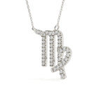 Round Cut Lab Diamond Virgo Zodiac Pendant