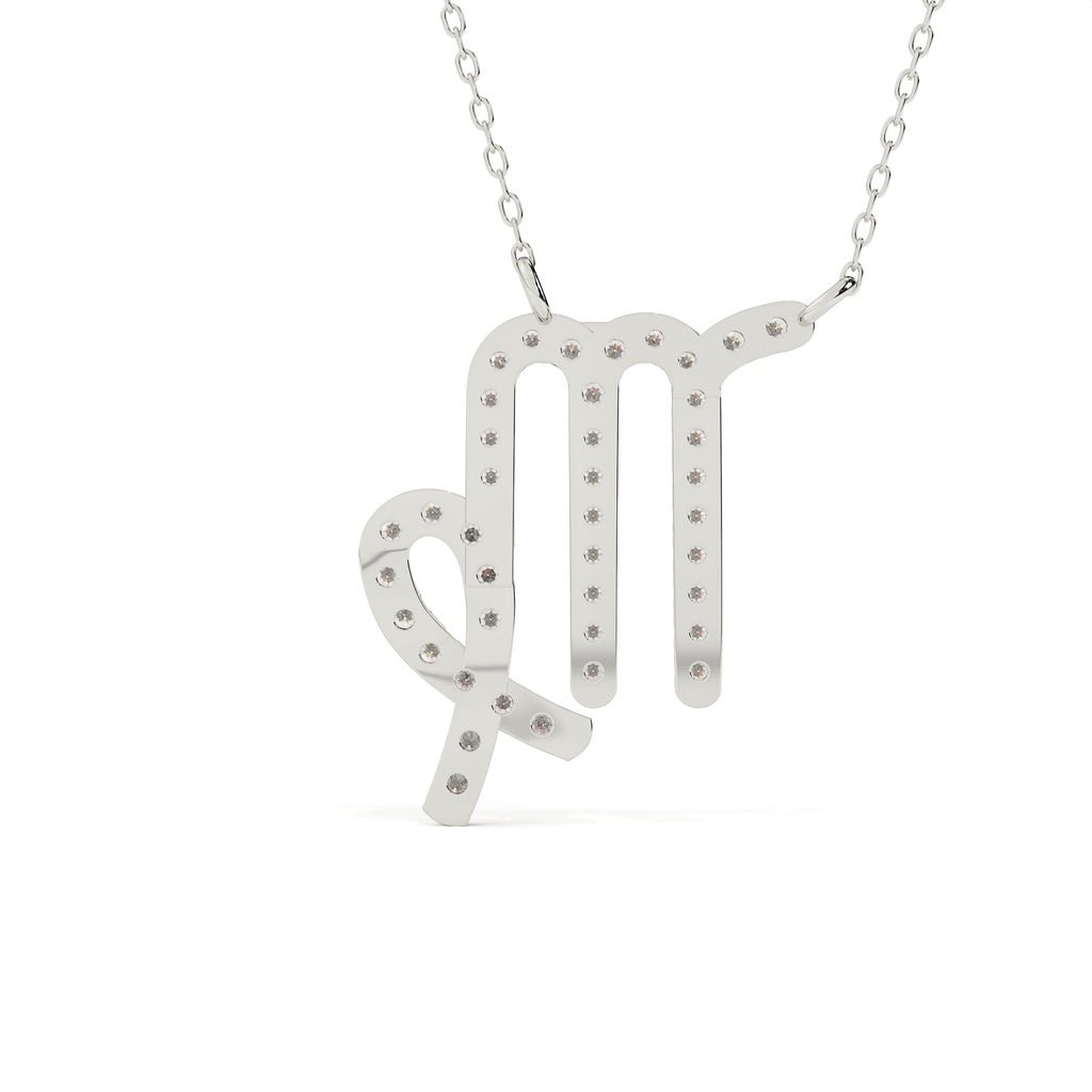 0.96 Carat Round Cut Lab Diamond Virgo Zodiac Pendant