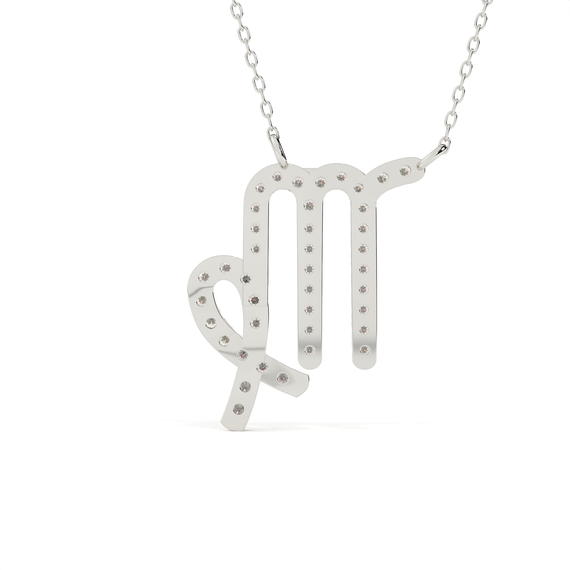 0.96 Carat Round Cut Lab Diamond Virgo Zodiac Pendant