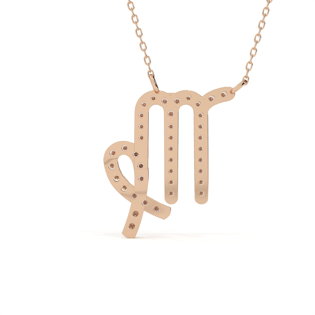 0.96 Carat Round Cut Lab Diamond Virgo Zodiac Pendant