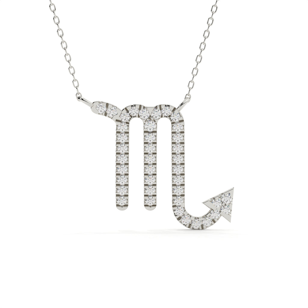 0.93 Carat Round Lab Diamond Scorpio Zodiac Pendant