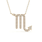 Round Lab Diamond Scorpio Zodiac Pendant