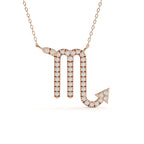 Round Lab Diamond Scorpio Zodiac Pendant
